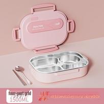 Microwaveable 316 Stainless Steel Insulated Bento Lunch Box for School Girls & Office Workers white