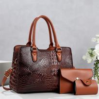 2026 New 3pcs/Set Mother-Daughter Alligator HandbagS Women's Shoulder Crossbody Bag Multi-Piece Crocodile Pattern tote bag 29 13 22cm