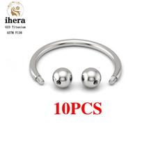 10PCS G23 Titanium Eyebrow Piercing Jewelry Nose Septum Piercing Ring C Rod 16G ASTM F136 Women Labret Lip Stud 1.2X12X3X3mm
