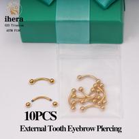 10PCS G23 Titanium Eyebrow Piercing Jewelry Nose Septum Piercing Ring C Rod 16G ASTM F136 Women Labret Lip Stud 1.2X12X3X3mm
