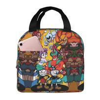 Custom Cupheads Resuable Lunch Box Women Men Leakproof Shooting Game Cooler Thermal Food Insulated Lunch Bag Office Work One Size gray