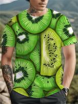 Vyriški Kopūstų Korėjietiškų Salotų T-shirt 3D Spausdinti Trumpomis Rankovėmis Daržovių Vaisių Kvėpuojantis Apvalia Rankove Atsitiktinis Vasaros T-shirt Viršūnės 3XL green