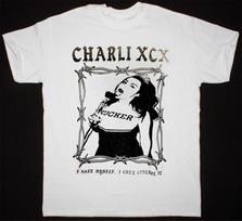 NEW Charli XCX Band Short Sleeve Cotton White All Size Unisex Shirt L gray