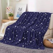A Soft And Warm Flannel Throw Blanket Featuring a Gentle Star Pattern in The Night Sky, Perfect for Use on The Sofa, As a Cozy Home Blanket, for Air C 75X95CM white