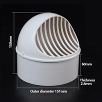 PVC Air Vent White Exhaust Grille Cover New Ducting Ventilation  Wall Ceiling 160mm