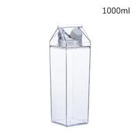 500/1000 ml pieno dėžutė vandens butelis kvadratinis pienas kavos sultys arbatos puodelis skaidrus pieno saugykla lauko sporto stovyklavietėje 1000ML