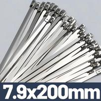 Metal Cable Ties Stainless Steel Self Locking Fastening Rings Heavy Duty Cables Tie Strap Exhaust Wrap Organizer For Home Office 50PCS