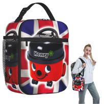 Henry Hoover With UK Flag Insulated Lunch Bag for Women Kids Portable Food Boxes Thermal Lunch Box Tote One Size black
