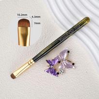 Nail Art French Half-Moon Phototherapy Round Brush Pen for Base Coat and Shaping gray