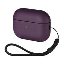 Capa For AirPods Pro 3 Case Soft TPU Leather Design Protective Cover For AirPods 4 3 2 1 Pro 2 Pro2 Pro3 Cases With Lanyard For AirPods 1 2 violetinė