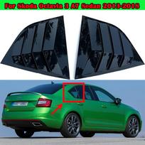 2X Car Rear Window Louver Shutters Vent Cover Trim For Skoda Octavia 3 A7 Sedan 2013-2018 Glossy Black Styling Auto Accessories matinė juoda spalva