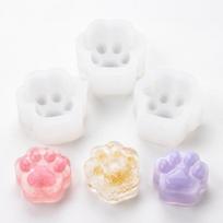 3pcs Non-Stick Epoxy Resin Mold Cat Paw Mold DIY Pendant Mold Durable Silicone Baking Mold  DIY white