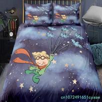 Anime Little Prince Le Petit Prince Bedding Set Boys Girls Twin Queen Size Duvet Cover Pillowcase Bed Kids Adult EU Single 135*200cm/53x79in 3pcs