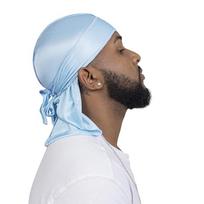 Vyriškas kryžiuojantis Durag: Gatvės šokio ilga uodega pirato skrybėlė skara bandana One Size šviesiai mėlyna spalva