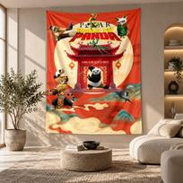 Decorative Tapestry,Kung Fu Panda Printed Wall Art, Lightweight Wall Hanging For Bedroom Background 100cmx150cm