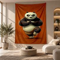 Decorative Tapestry,Kung Fu Panda Printed Wall Art, Lightweight Wall Hanging For Bedroom Background 130cmx150cm