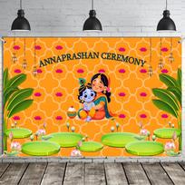 Indian Annaprashan Ceremony Party Banner Annaprashan Backdrop for First Rice Ceremony Traditional Festival Annaprasana Decoratio 59×39inch/150*100cm white