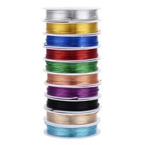Apvali anodizuoto aliuminio viela, įvairių spalvų, 20 matuoklio, 0,8 mm, 5 m/ritinėlis, 10 ritinėlių/grupė blue