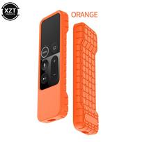 Silicone Remote Control Case For Apple TV 4K 4th Generation Siri Controller Protector Shockproof Anti-Slip Protective Cover oranžinė