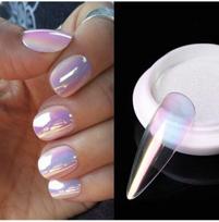 1jar Iridescent Aurora Chrome Nail Powder Mermaid White Unicorn Pearl Nail Glitter Dust Rainbow Mirror Effect Nail Art Pigment brown