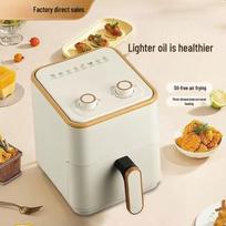 Smart Mechanical Air Fryer with Visible Window, Oil-Free Low-Fat Cooking, All-in-One Electric Oven for Home Use beige