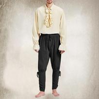 Renesanso kostiumas Vyriškos piratų kelnės Gotikinės Klasikinės Viduramžių Vikingų Navigacijos Halloween Cosplay Drabužiai Kelnių su juosta XL white