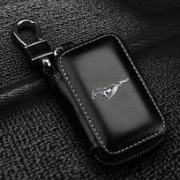 Automobilio raktų pakabukų dėklai Vyriškas raktų laikiklis Natūralios odos Automobilio raktų piniginės Dėklas Ford Focus Mk2 Mk3 Fiesta Ranger Mondeo S-MAX Kuga Mustang Mustang juoda