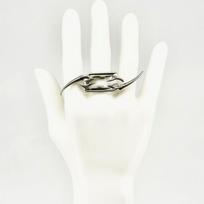 Shaped Barb Ring Dark Designer Ring Birthday Gift average size white