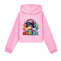5528 Fashion Kids Girls Roblox Printed Outerwear Casual Long Sleeves Hoodies 130cm rožinė