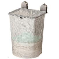 Mesh Material Collapsible Laundry Bag Suction Cup Mounting Breathable Design Dirty Clothes Organizer 1/2 Compartments white