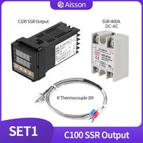 REX-C100 PID temperatūros reguliatorius K tipo, vieno įėjimo, skaitmeninis ekranas, termostatas, AC110V-240V, relinis, SSR išėjimas, 400℃ Set1 SSR  K-type