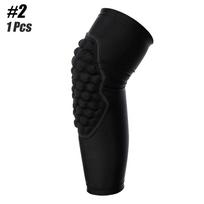 Kids Honeycomb Knee Pads for Basketball Football Sports Gym Knee Protector Support Compression Leg Sleeves 1Pcs YXL black