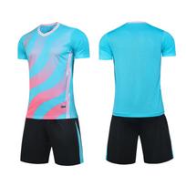 Football Suit Children Adult Short Sleeve Game Training Suit Student Sports Football Suit Printing 5xl size (height 190-200cm) blue