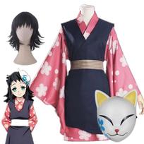 Makomo Cosplay Kostiumas Uniforma Šventinis Kostiumas Anime Kimono Pilnas Rinkinys 140 pink