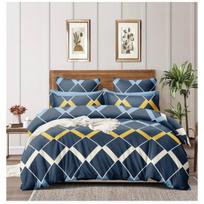Beautiful Glace Cotton AC Comforter King Size, Double Bed Sheet, 2 Pillow Cover | 228 cm x 245 cm | Set of 4 Pieces (Blue) 228 cm x 245 cm gray