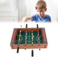 Kids Table Football Game Set with 2 Balls Interactive 4 Rows Table Soccer for Adults Kids brown