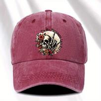 pc Vintage Gothic Skull  Rose Baseball Cap  Adjustable Breathable QuickDry Hat for Unisex  Women Ideal for FatherS Day Mot 1pc brown