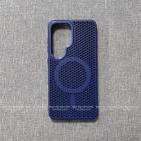 Case For Samsung Galaxy A57 A56 A55 A54 A37 A35 A27 A26 A17 A16 5G For MagSafe Magnetic Cooling Honeyb Mesh Protective Cover Galaxy A17 5G oranžinė
