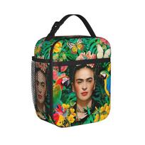 Fridas Mexican Artist Kahloo Insulated Lunch Bag Large Reusable Cooler Bag Lunch Box Tote School  Picnic Men Women One Size black