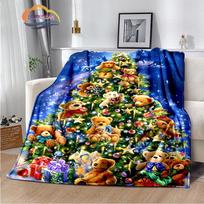 Linksmų Kalėdų serija Santa pledas flanelė šiluma minkštas pliušinis sofa lova užmetimas 100cm x 150cm
