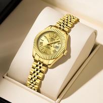 NIBOSI Luxury Women's Watch Ladies Watches with Date Female Watch for Small Wrist Gold Stainless Steel Girls' Watches for Women Yes beige