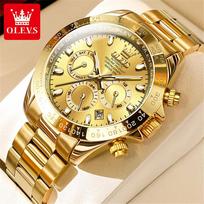 OLEVS 6638 Originalus Prekės ženklas Klasikinis Vyriškas Laikrodis Prabangūs Automatiniai Mechaniniai Laikrodžiai Vyrams Chronografas Atsparus Vandeniui Vyriškas Laikrodis beige