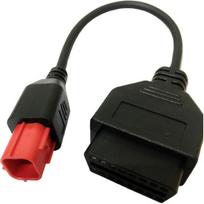 SuperOBD for Euro5 Adapter 6 Pin Motorrad Bike Diagnose OBD Motorcycle 6pin to OBD2 Some K-Line + CAN-BusKTM Moto Guzzi Piaggio Vespa ECU Adaptor black