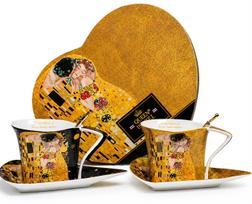 Klimt Bučinio porcelianiniai puodeliai 2x180ml + Šaukšteliai dovanų