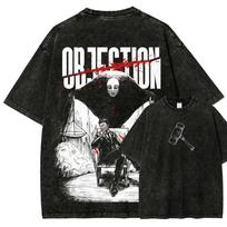 Jujutsu Kaisen Higuruma T Shirt Objection Judgeman Vintage Acid Wash Oversized Anime Graphic Tee Streetwear M black