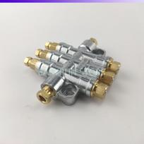 BATON 3 Ways Detective Volumetric Grease Oil Distributor Value Manifold Block For Centralized Lubrication System žalsvai mėlyna