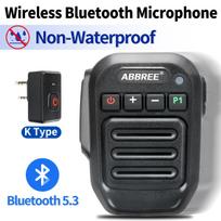 ABBREE Walkie Talkie Wireless Bluetooth Microphone Speaker MIC Waterproof For Baofeng UV-21 Quansheng UV-K6 Retevis Radios