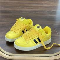 Korean version lace-up round head white shoes 2025 spring new trendy cool casual shoes student fashion running board shoes 40 geltona