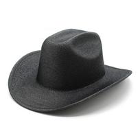 One-Word Matte Cowboy Hat Woolen Hat Western Top Hat Men'S And Women'S Party Decorative Holiday Hat M（56-58cm） juoda