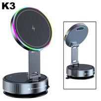 K5 Vacuum Magnetic Car Phone Holder Wireless 15W Rechargeable Live Cooling 720° Rotate Foldable Phone Bracket China Mainland dangus